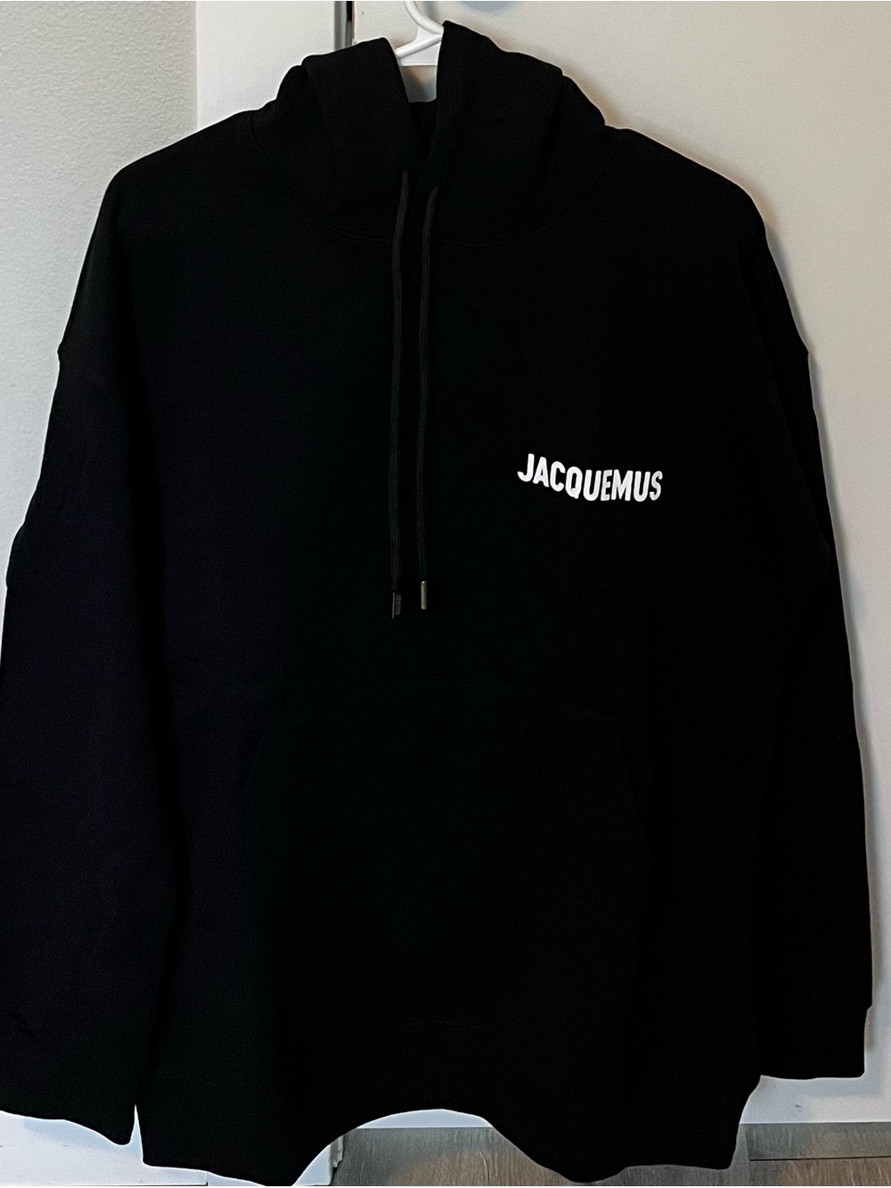 Jacquemus Black Hoodie with White Logo